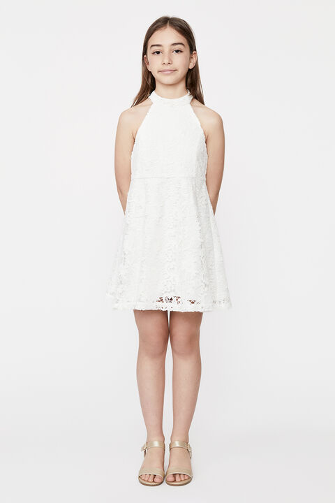GIRLS VICTORIA TULIP LACE DRESS in colour CLOUD DANCER