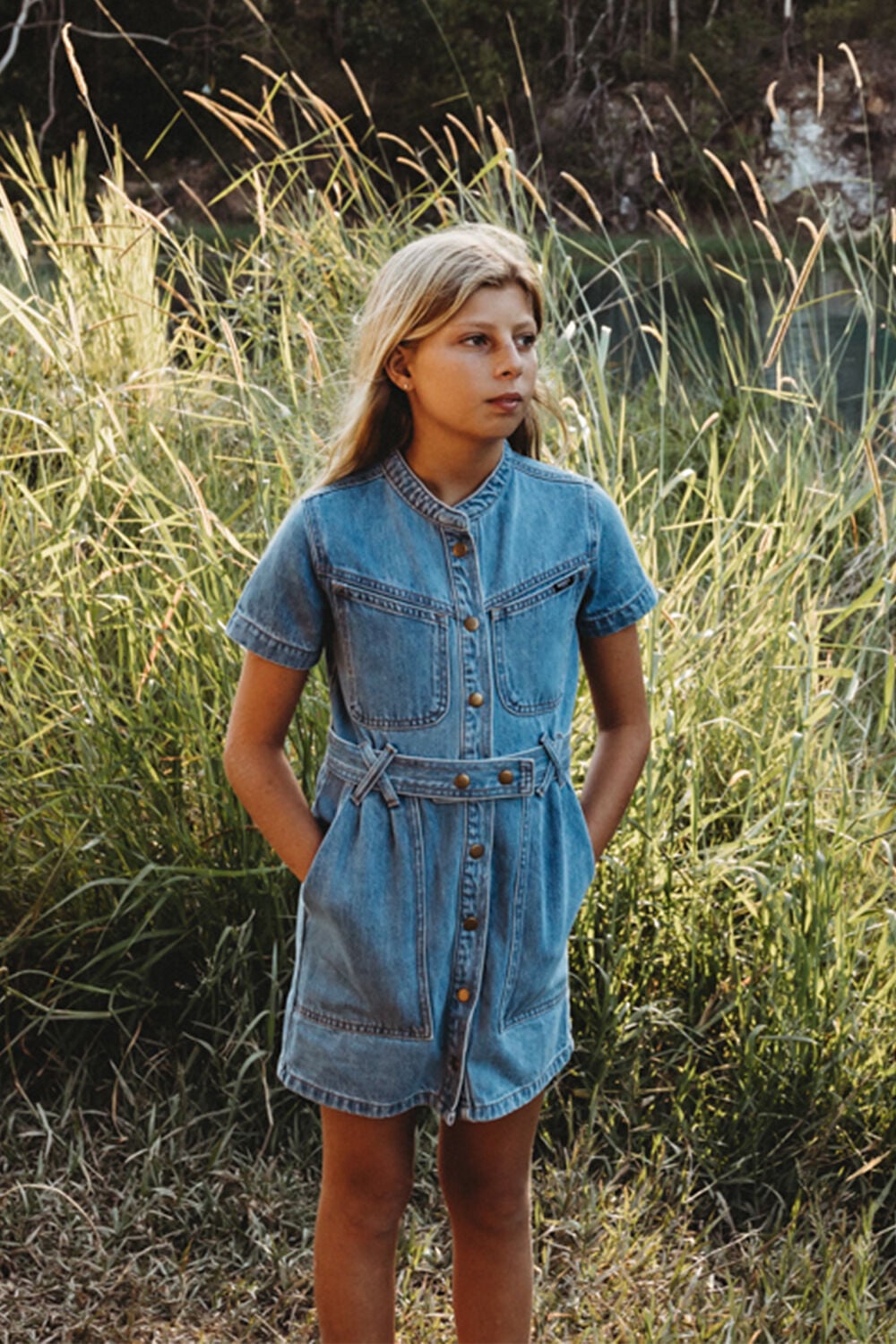 girls denim dress