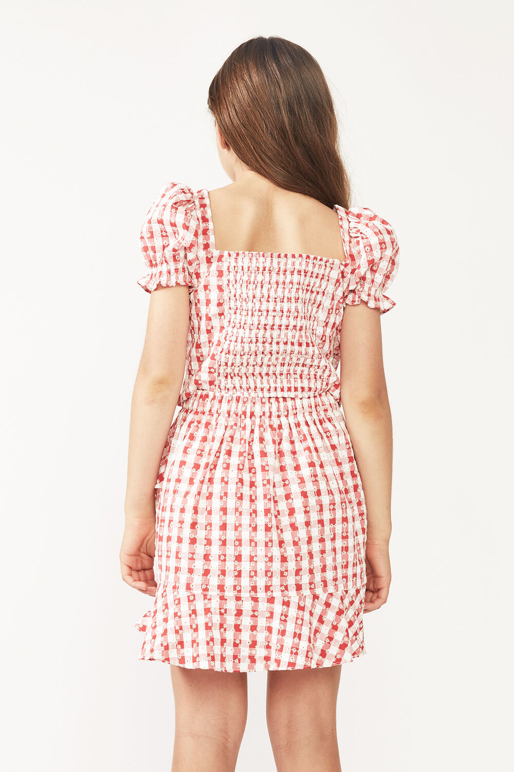 gingham red dress