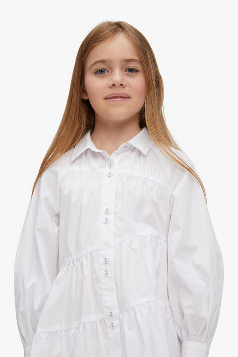 GIRLS HANA TIERED DRESS in colour BRIGHT WHITE