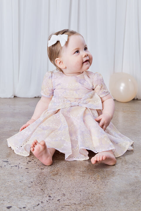 baby girl rue mini dress in colour WHISPER PINK