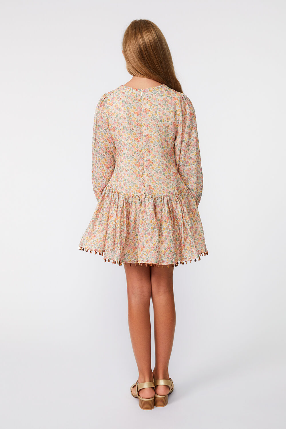Girls AMELIA DITSY MINI DRESS in colour VIBRANT YELLOW