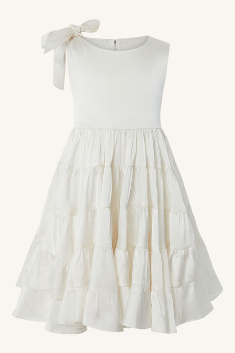 GIRLS ANJA TIERED DRESS in colour CLOUD DANCER