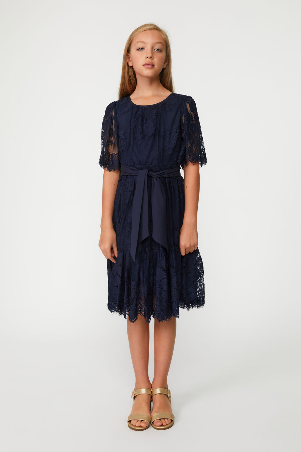 Girls JOELLE LACE DRESS in colour BLACK IRIS