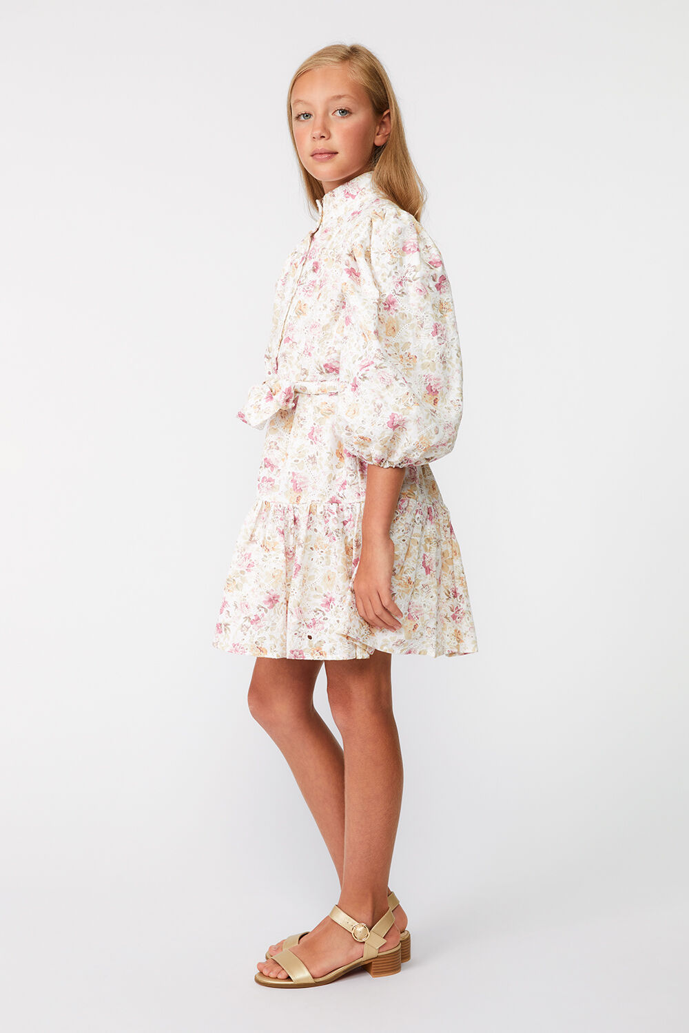 GIRLS ASHA MINI SHIRT DRESS in colour ROSE TAN