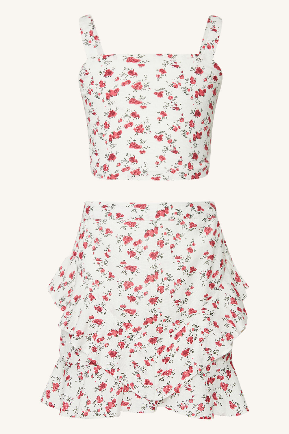 GIRLS SHANI FLORAL MINI SKIRT in colour SPICY ORANGE