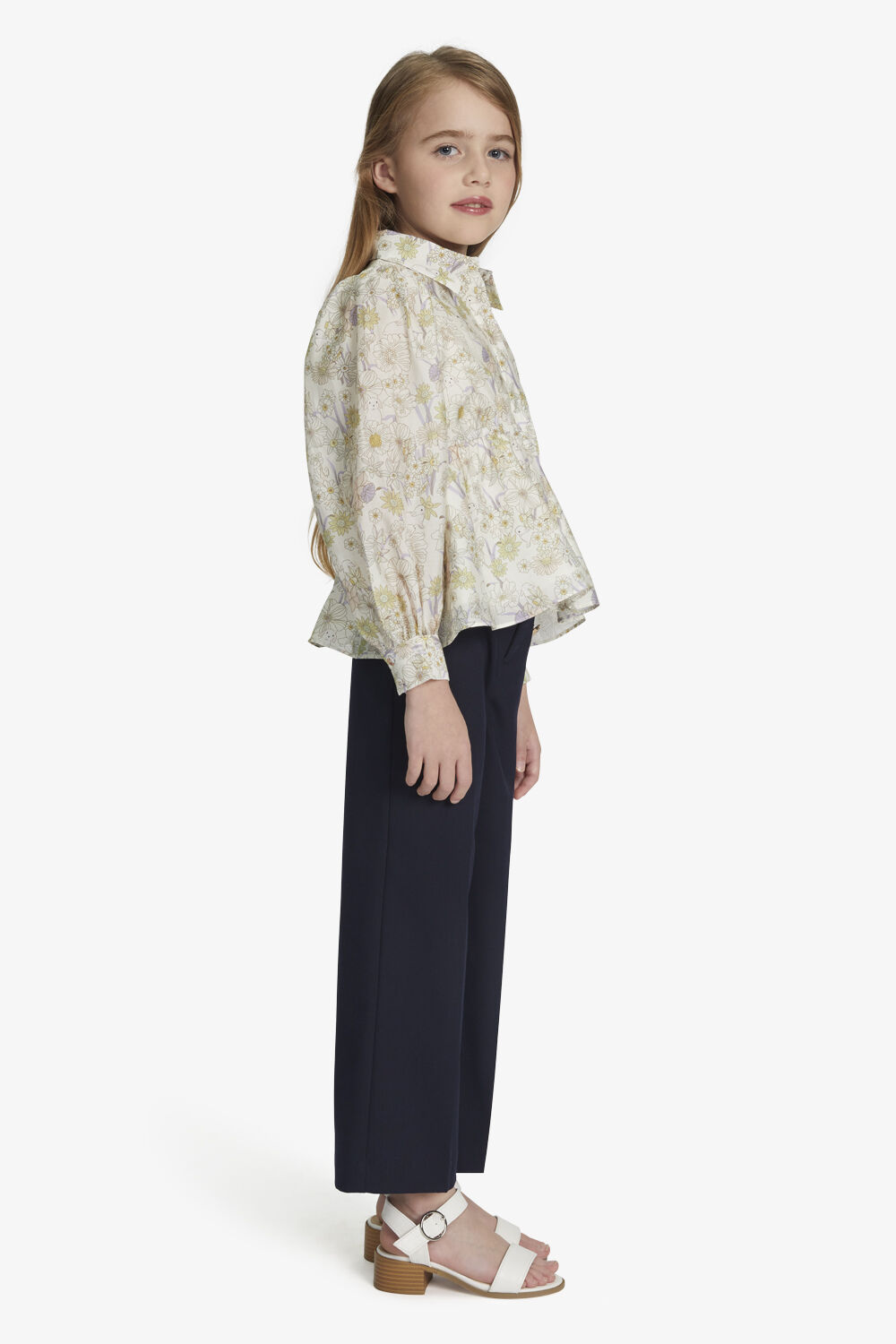 GIRLS BUNNY PRINT BLOUSE in colour CLOUD DANCER