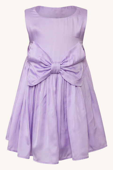 BABY GIRL BOWIE MINI DRESS in colour LILAC CHIFFON
