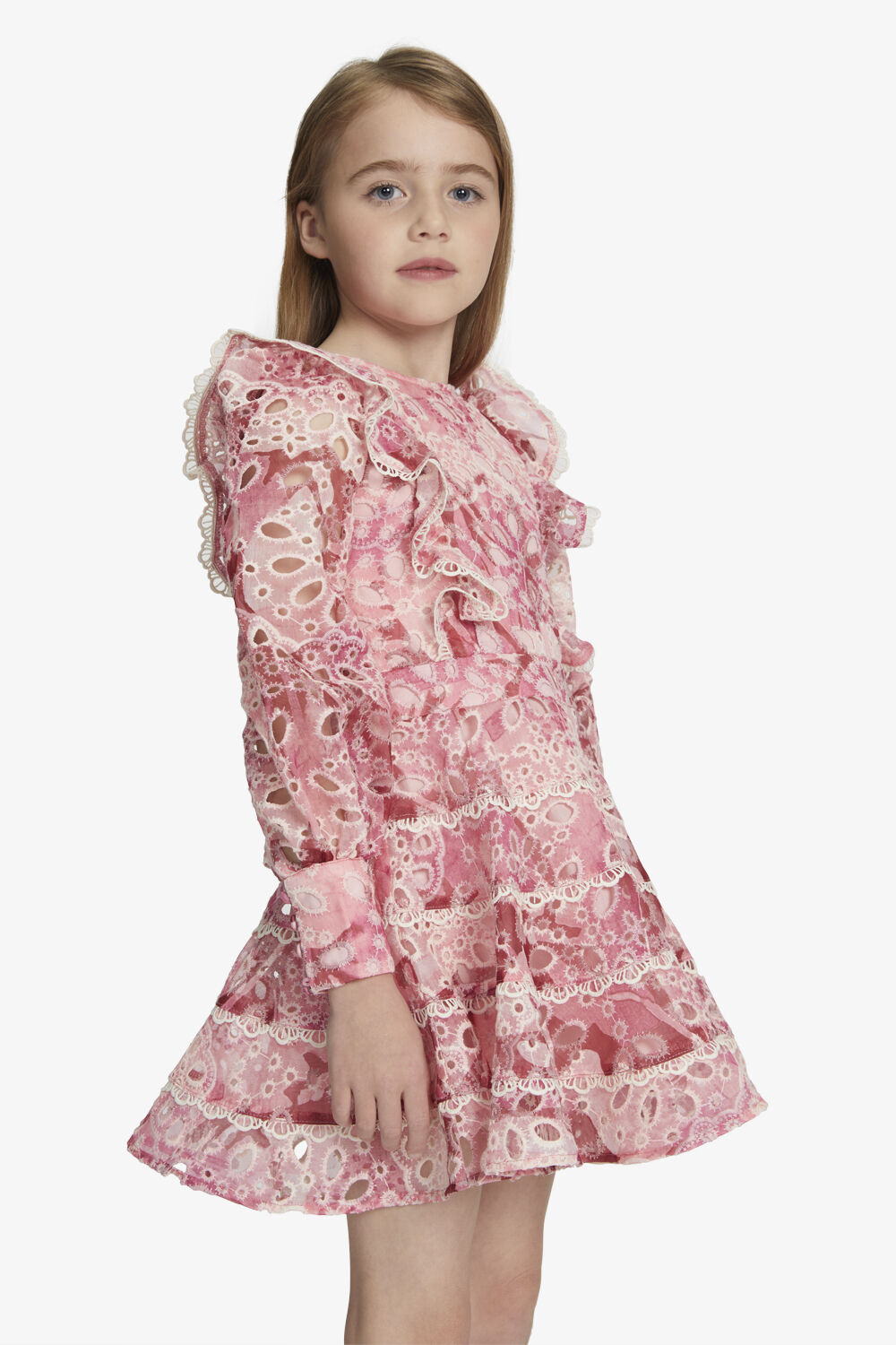 GIRLS ODETTE MINI DRESS in colour PINK T DYE