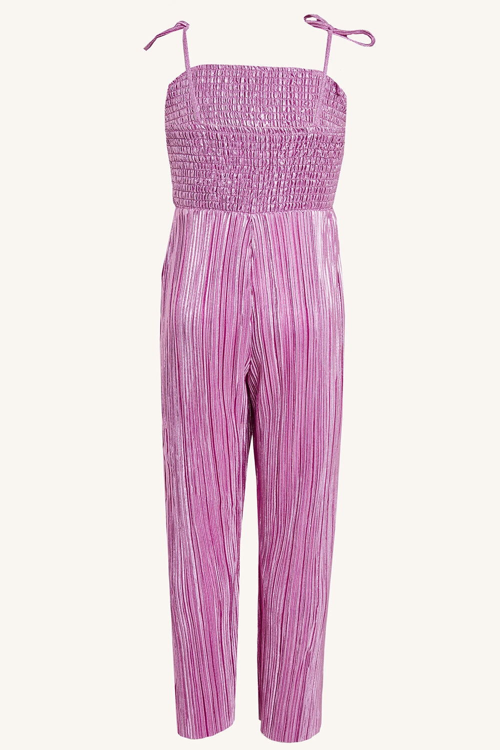 Tween Girl Shimmer Jumpsuit in Pink Shine