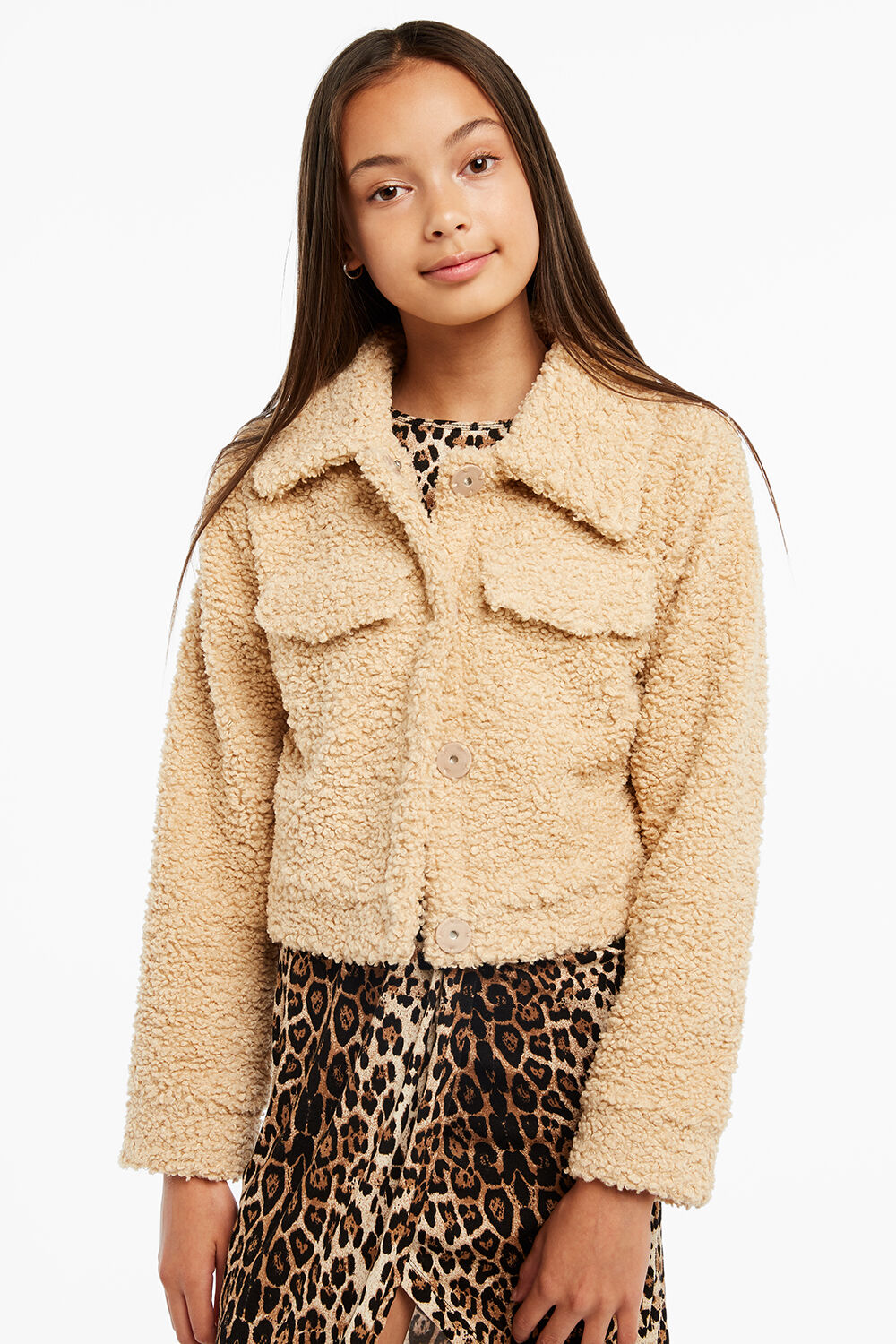 cropped sherpa jacket