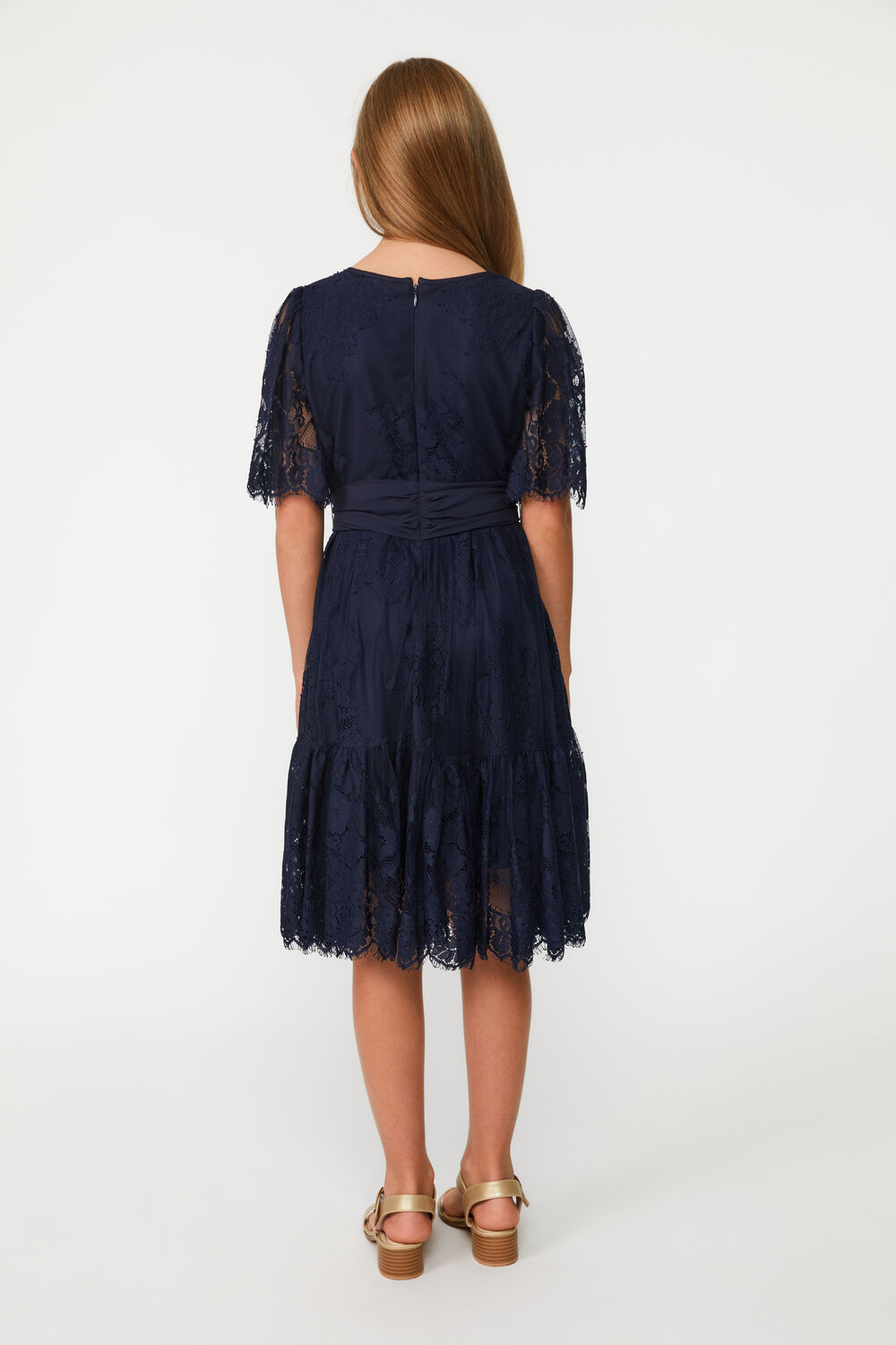 Girls JOELLE LACE DRESS in colour BLACK IRIS