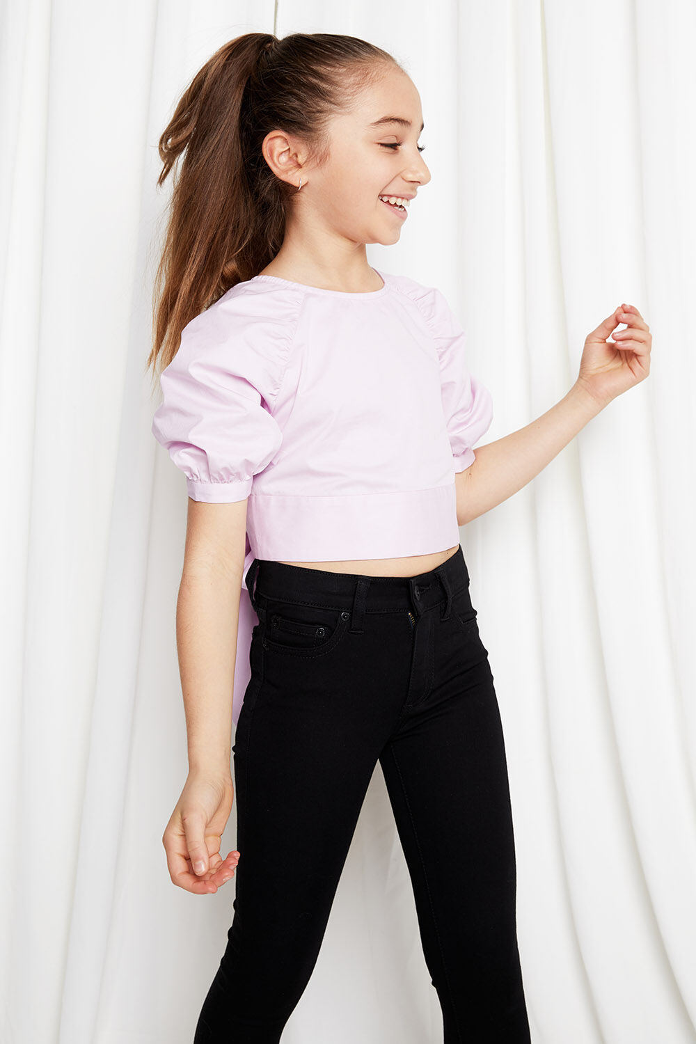 Girl puff sleeve shirt clearance