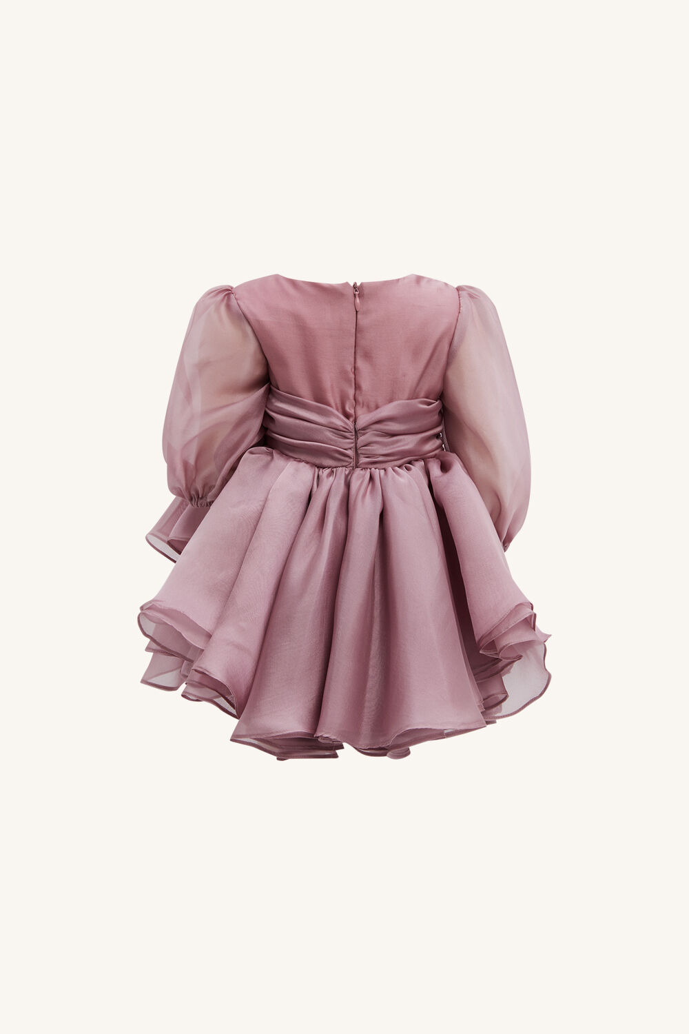 BABY GIRL ENYA ORGANZA MINI DRESS in colour MELLOW ROSE