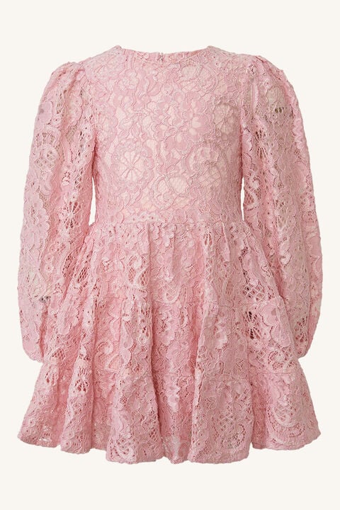 GIRLS ELLA LACE DRESS in colour SOFT PINK