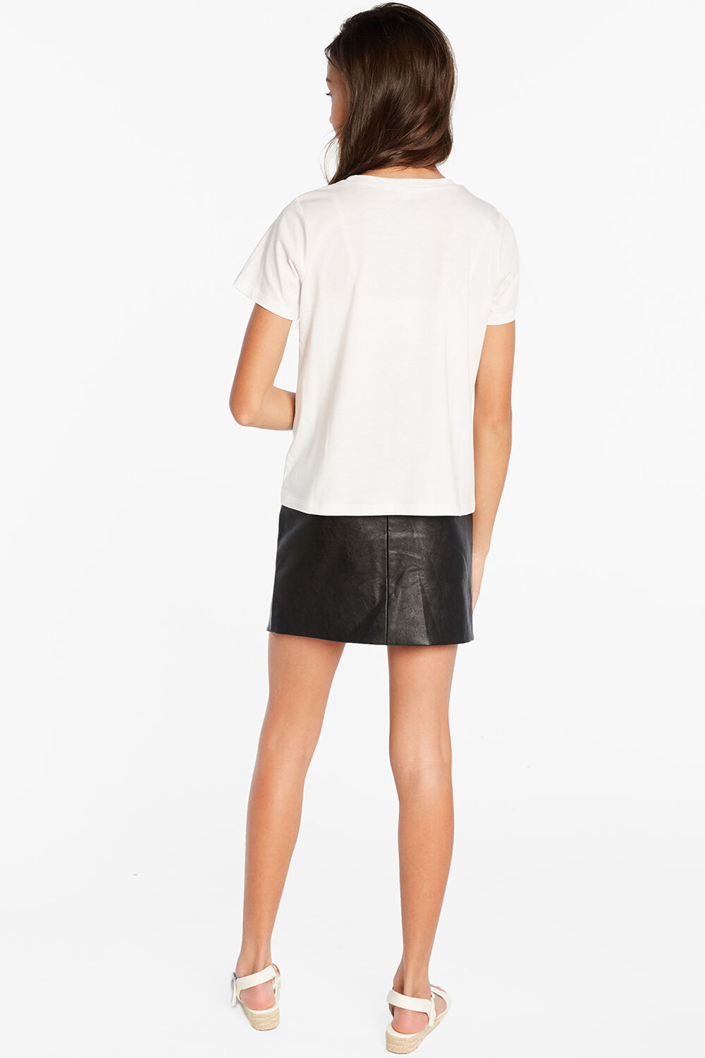 Girls ALEXIS VEGAN LEATHER SKIRT in colour CAVIAR