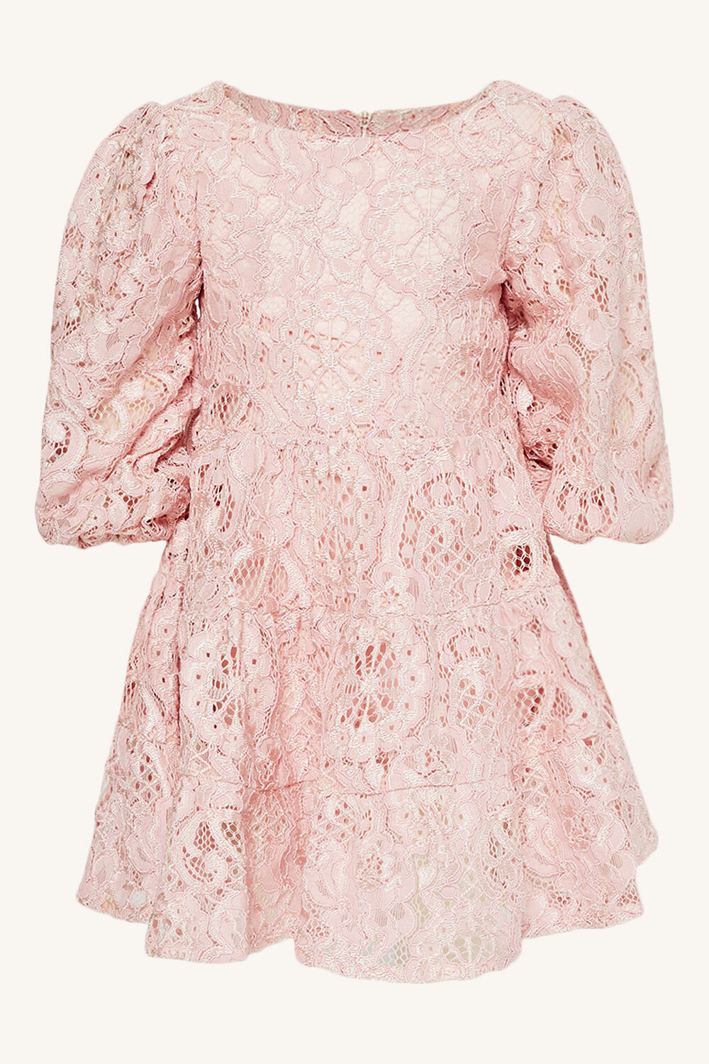 BABY GIRL ELLA LACE DRESS in colour SOFT PINK