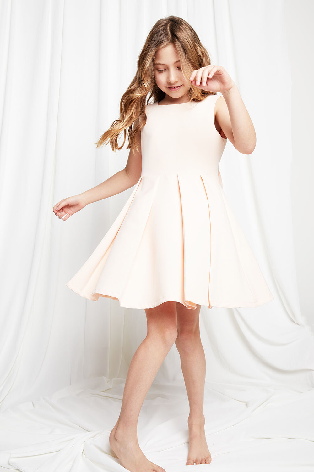 Tween Girl Aria Sun Dress in Peach