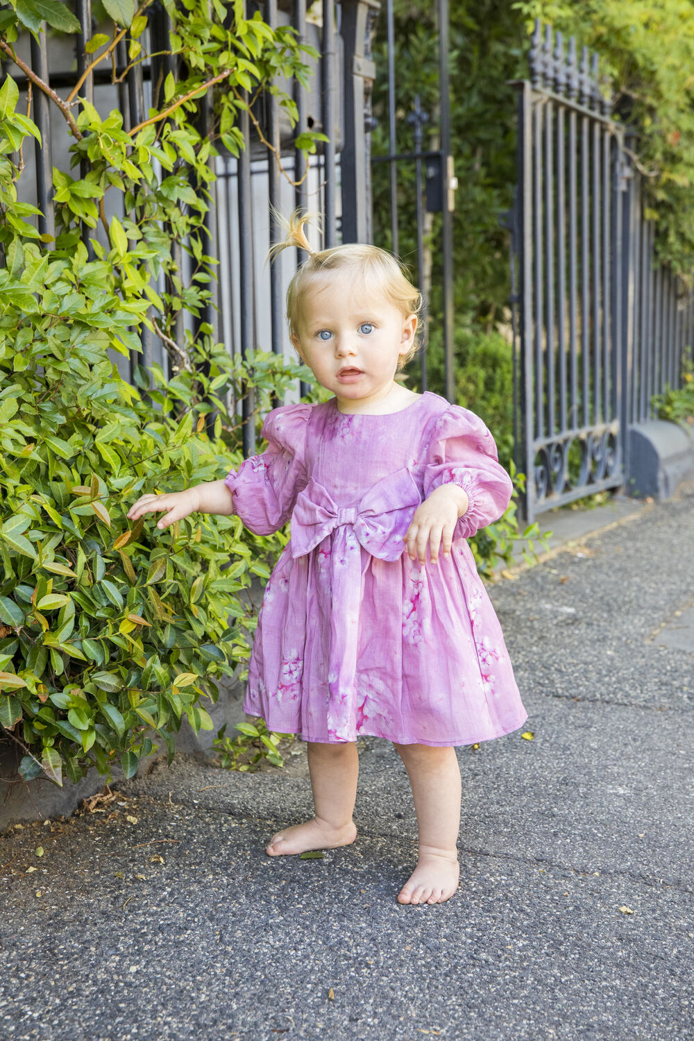 Baby MATILDA MINI BOW DRESS in colour PEACH WHIP