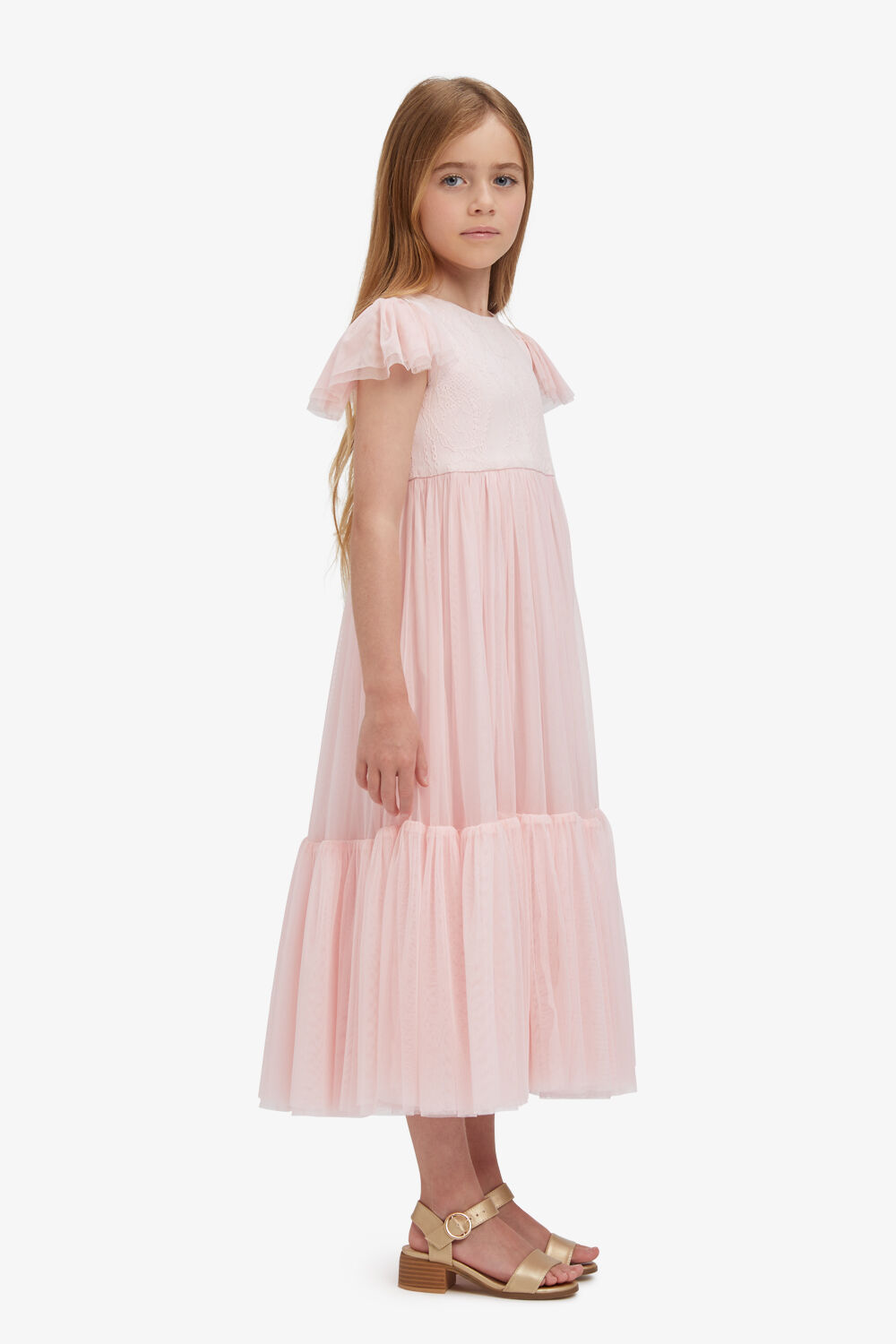GIRLS KAIA TULLE GOWN in colour JET SET