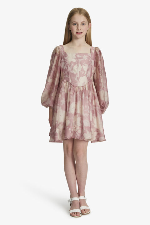 GIRLS ARYA CORSET MINI DRESS in colour WHISPER PINK