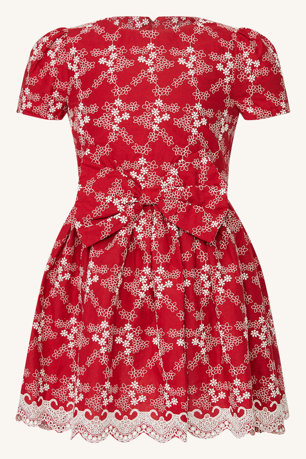 GIRLS NIKITA BRODERIE DRESS in colour RIBBON RED