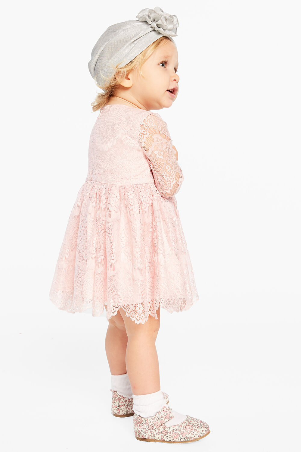 BABY GIRL GERTRUDE LACE DRESS in colour TUSCANY