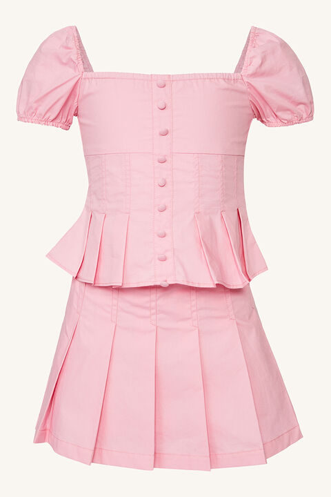 GIRLS POPPY PLEATED SKIRT in colour PINK LADY