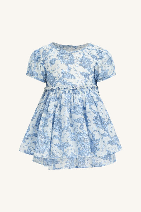 BABY GIRL LANI FLORAL MINI DRESS in colour BABY BLUE