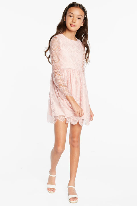 TWEEN GIRL GERTRUDE LACE DRESS in colour TUSCANY