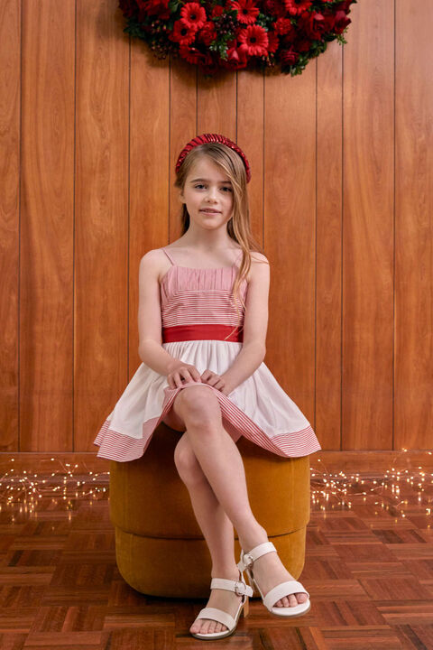 girls frenchy dress in colour TANGO RED