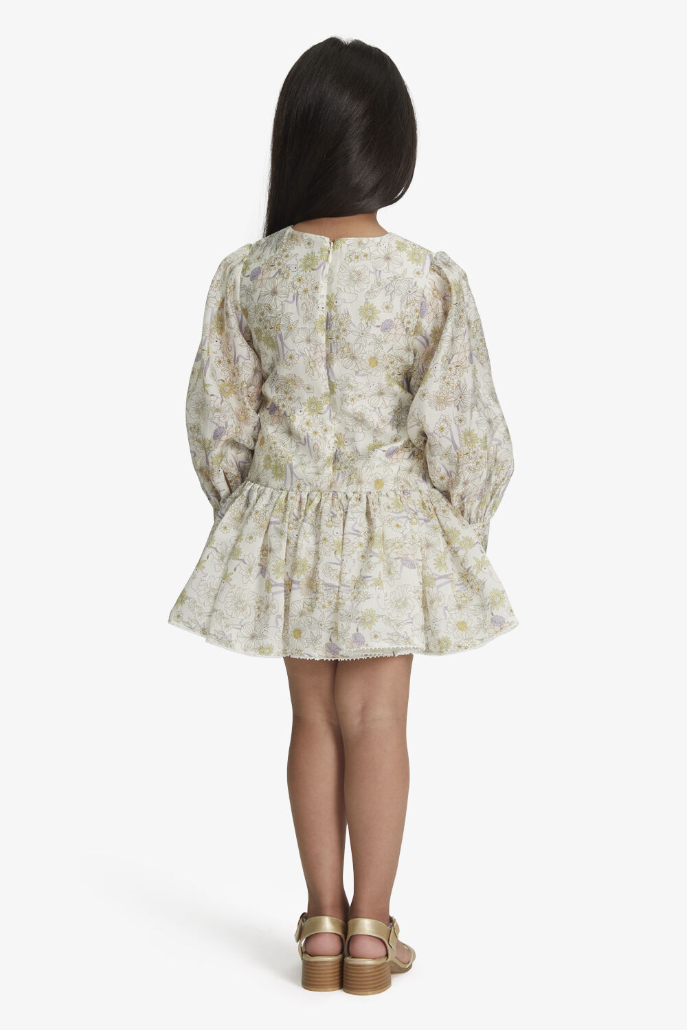 GIRLS AMELIA BUNNY MINI DRESS in colour CLOUD DANCER