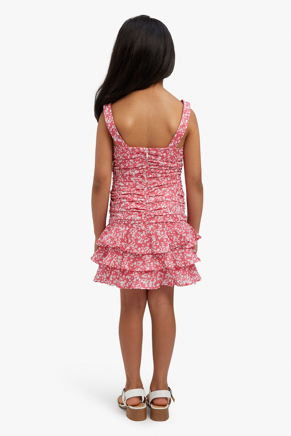 GIRLS MIKA FLORAL DRESS in colour PEACH WHIP