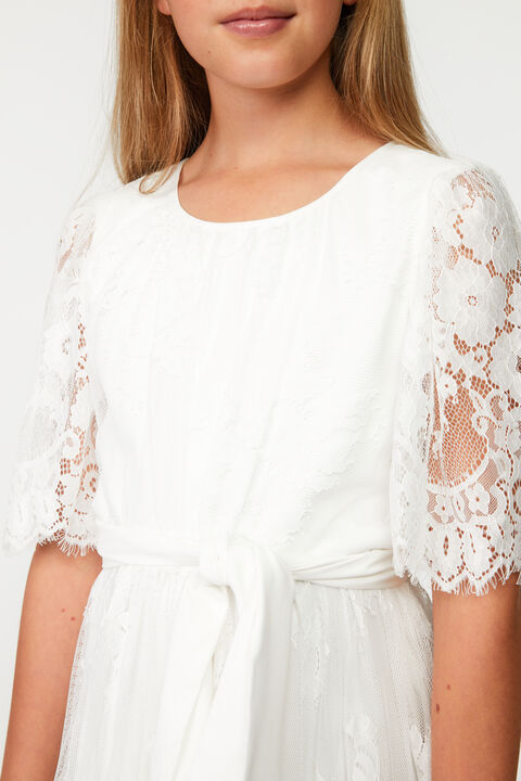 Girls JOELLE LACE DRESS in colour CLOUD DANCER