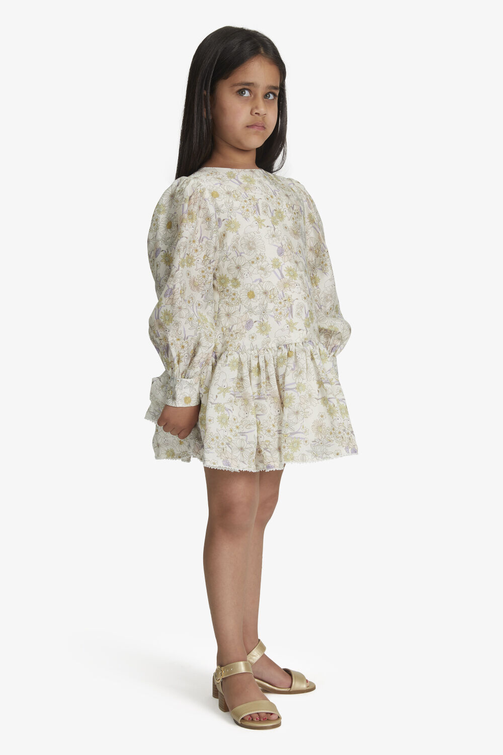 GIRLS AMELIA BUNNY MINI DRESS in colour CLOUD DANCER
