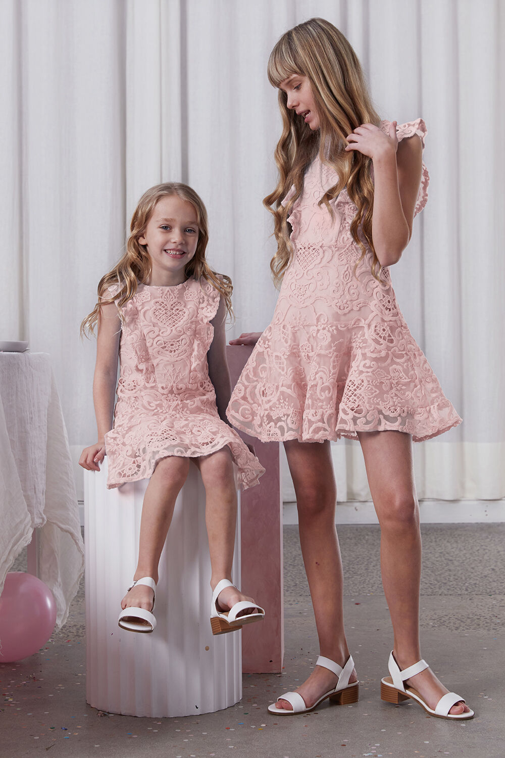 SADIE LACE DRESS in colour VANILLA CREAM