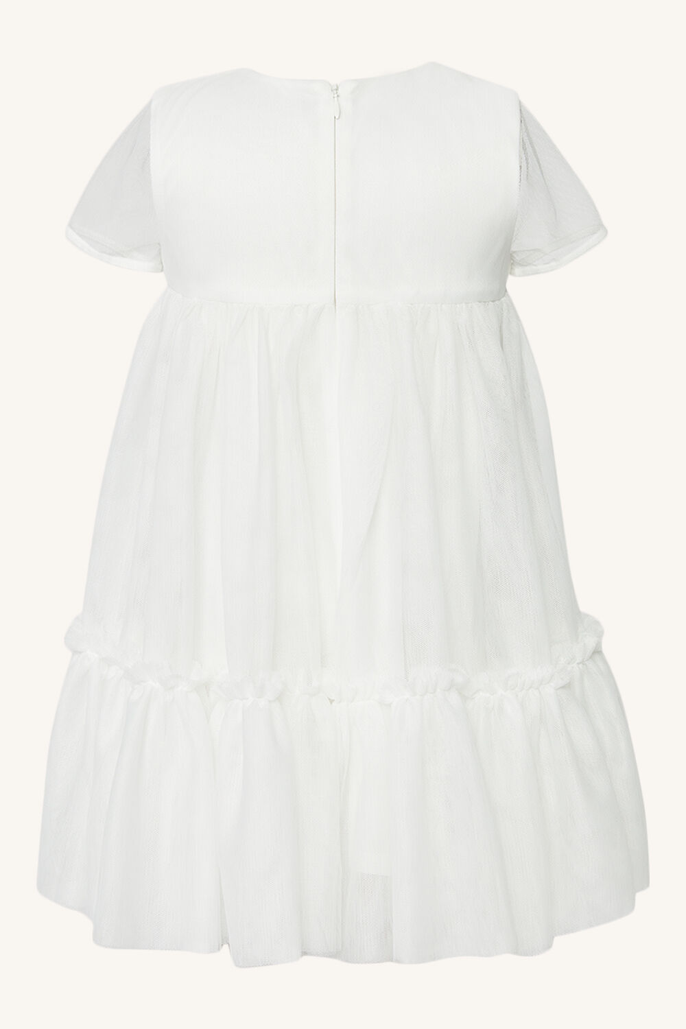 ALLY TIERED MESH DRESS in colour BRIGHT WHITE