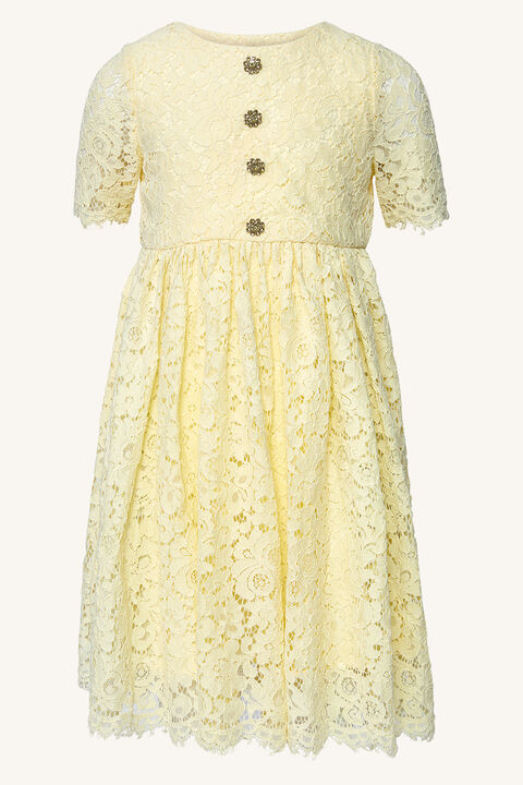 Girls BAILEE LACE DRESS in colour BUTTERCUP