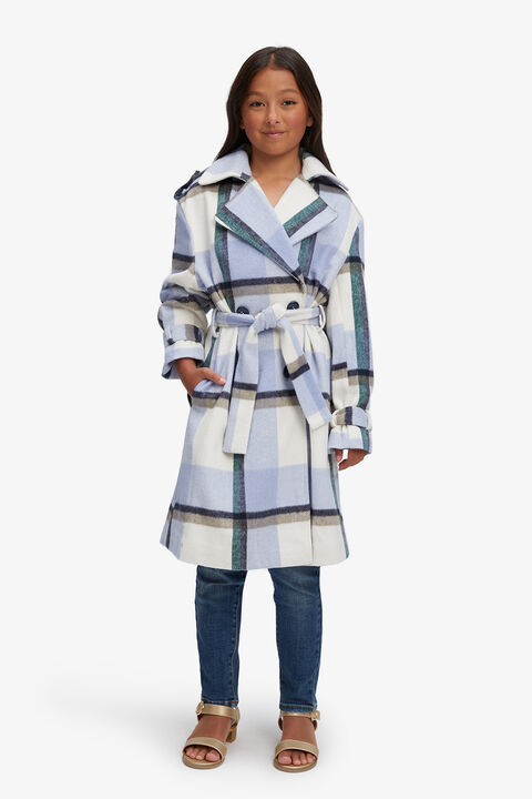 GIRLS ZARIA CHECK COAT in colour ANGEL FALLS