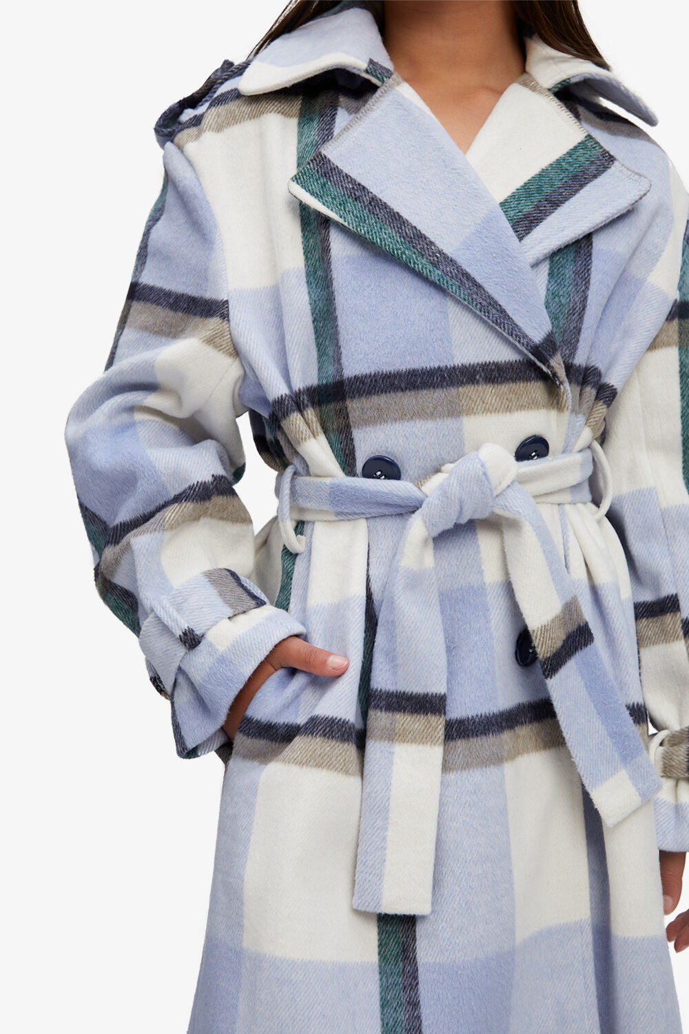 GIRLS ZARIA CHECK COAT in colour ANGEL FALLS