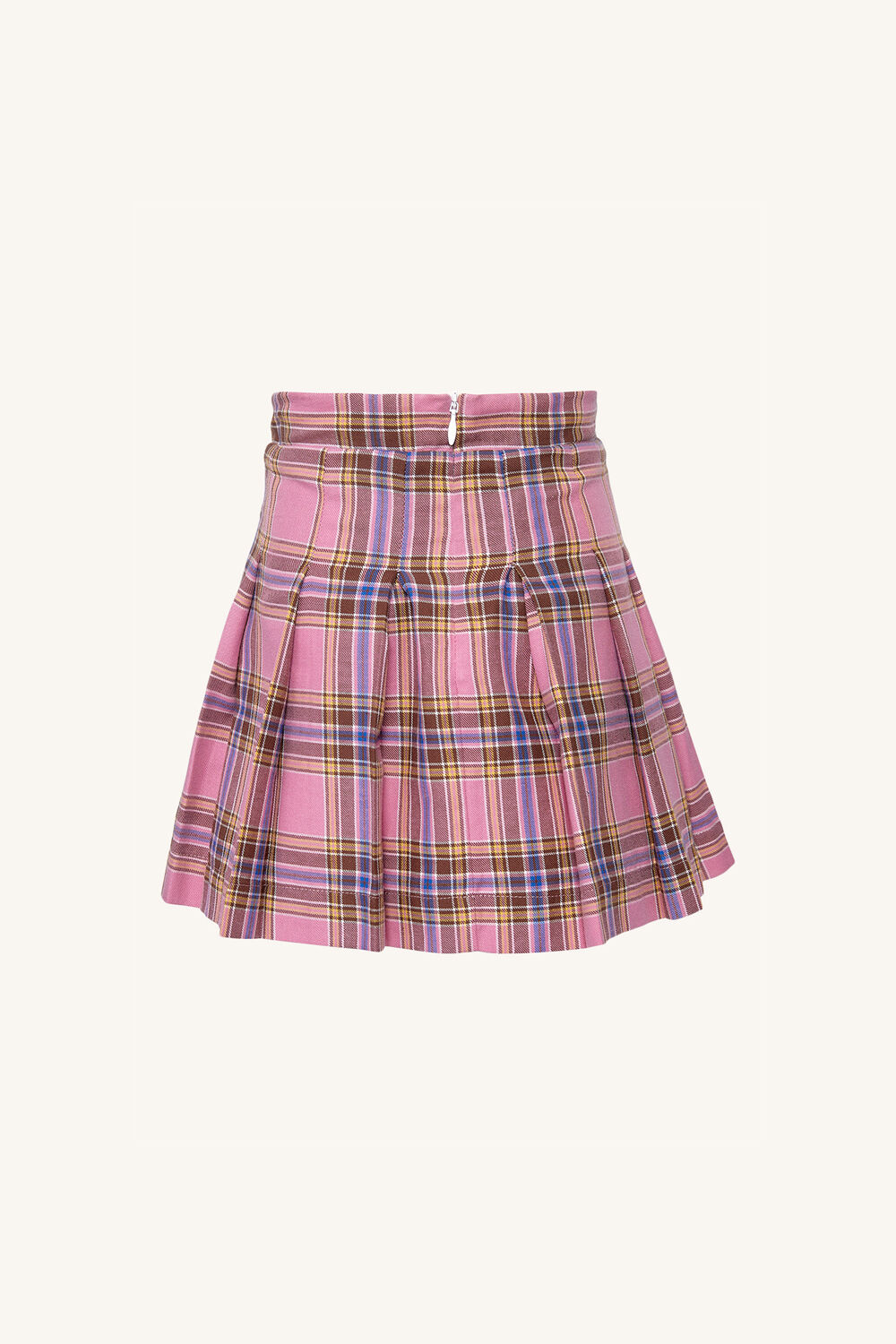 GIRLS PINK CHECK PLEAT SKIRT in colour PEARL