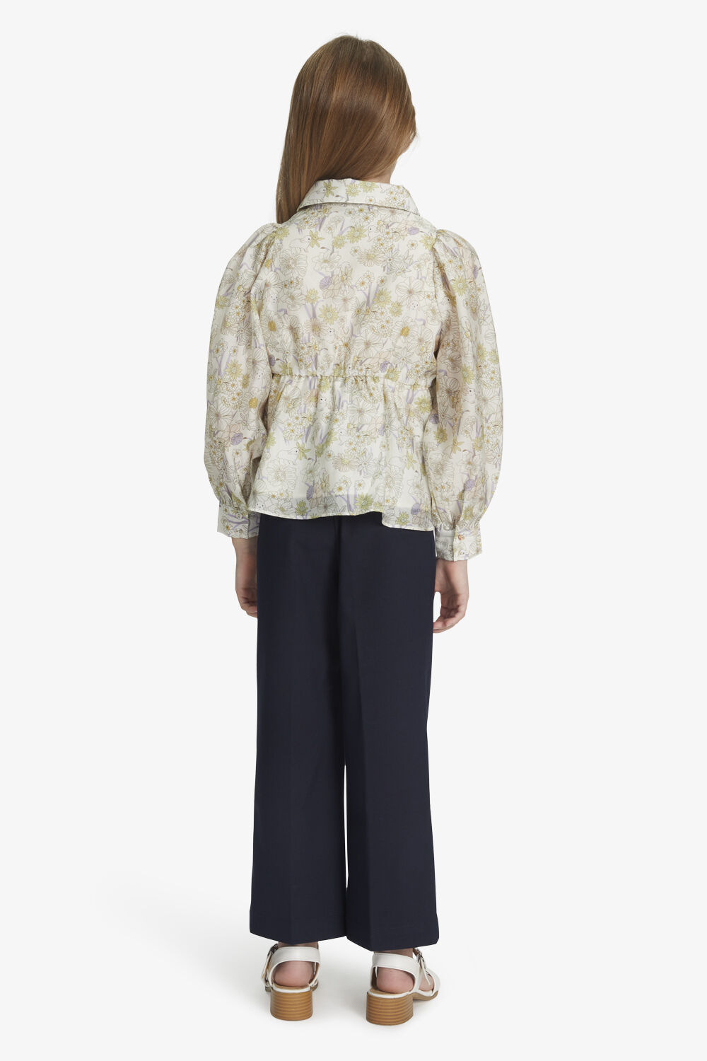 GIRLS BUNNY PRINT BLOUSE in colour CLOUD DANCER