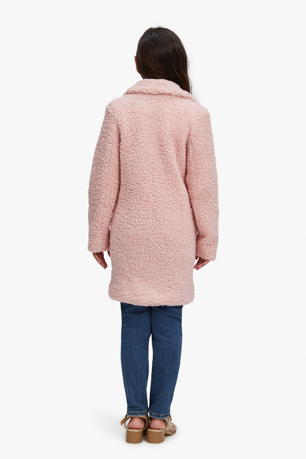 GIRLS LANA TEDDY COAT in colour MELLOW ROSE