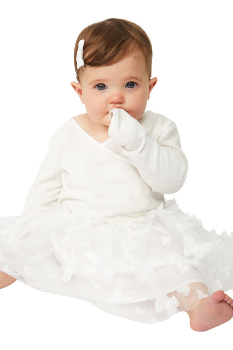 BABY GIRL BUTTERFLY BALLET DRESS in colour CLOUD DANCER