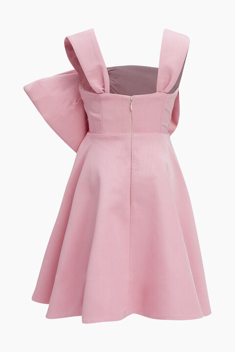 GIRLS STEFANIA MINI BOW DRESS in colour CHALK PINK