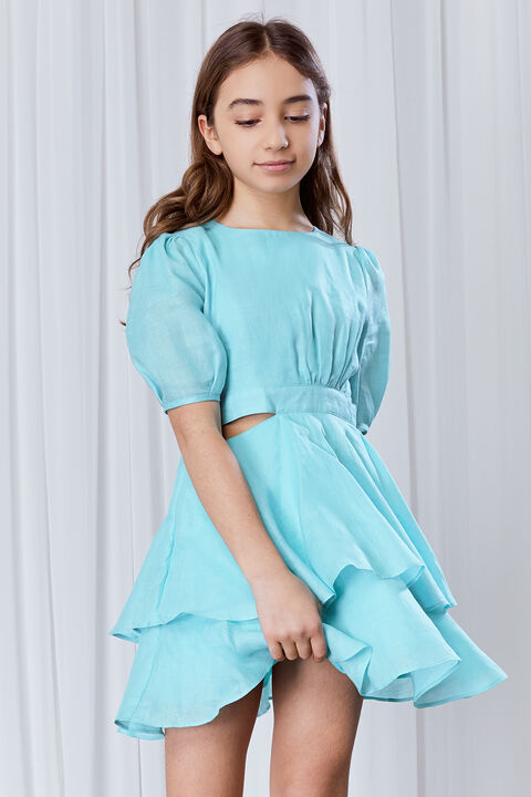 GIRLS MAIA MINI DRESS in colour CLEARWATER
