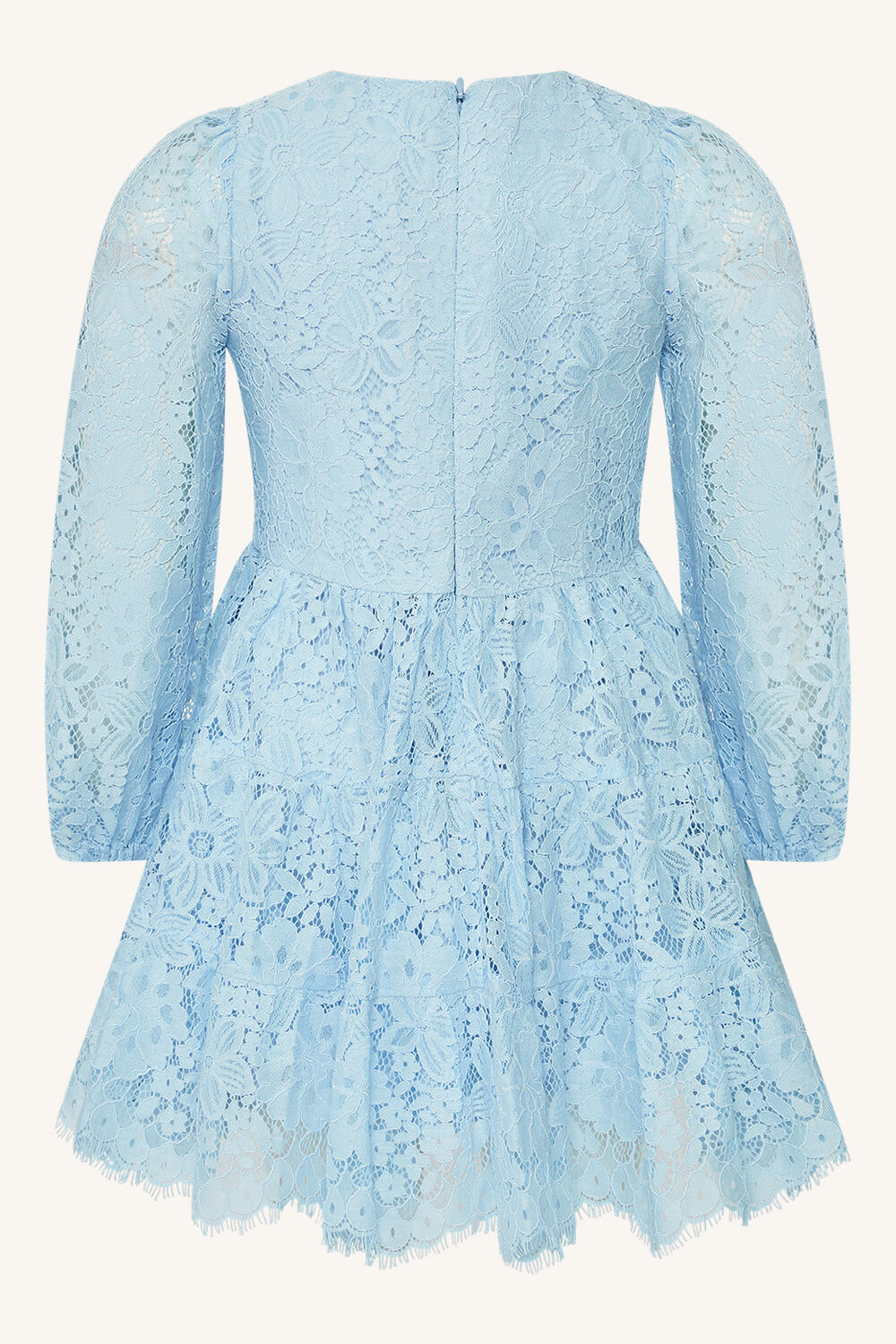 GIRLS SIENNA TIERED LACE DRESS in colour CROWN BLUE