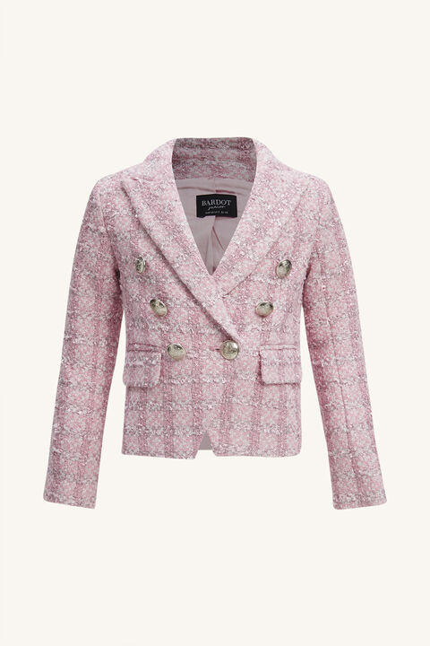 GIRLS RILEY BOUCLE BLAZER in colour SACHET PINK