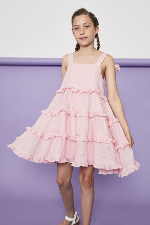 GIRLS POLLY TIERED DRESS in colour EASTER EGG