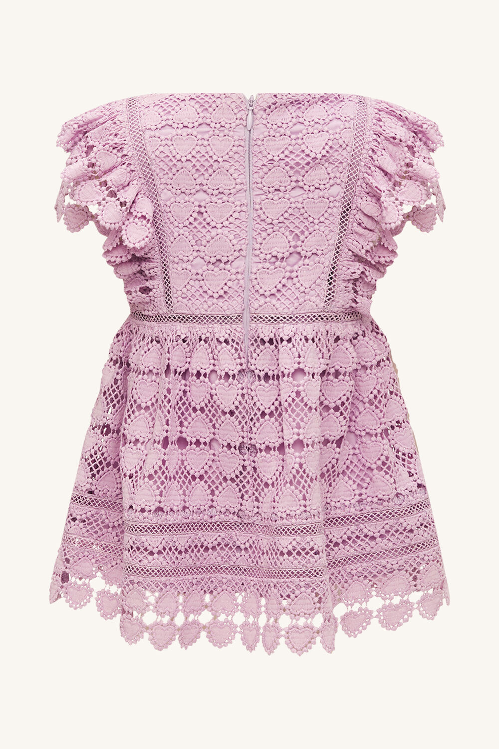 baby girl heart lace dress in colour PETAL PINK